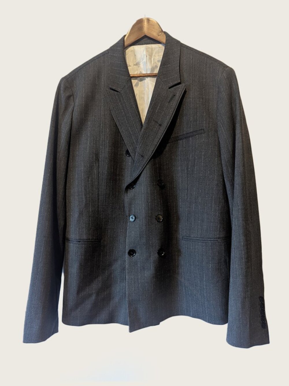 PHILIPPE DUBUC - Pinstriped double breasted jacket - Sz 04